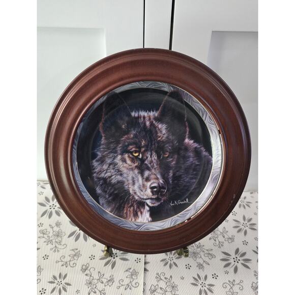 Vintage 1995 Bradford Exchange Mystic Spirit“Keeper of the Night”Wolf Plate - Picture 1 of 16